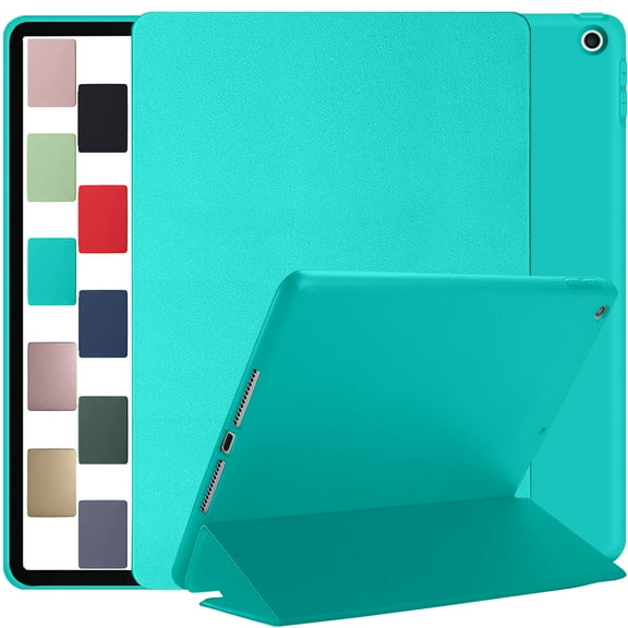 iPad 9.7 Inch 4 3 2 Generation [iPad 4th 3rd 2nd Old Model ] A1458 A1416 A1395 A1458 A1416 A1395 MC705LL/A MD328LL/A MD333LL/A MD510LL/A with Soft Silicone Back and Flip Stand Cover - Green