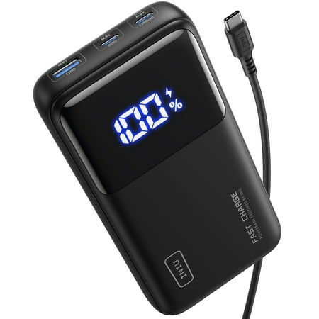 INIU Portable Charger, 20000mAh 65W, USB C PD QC Fast Charging Power Bank, Black