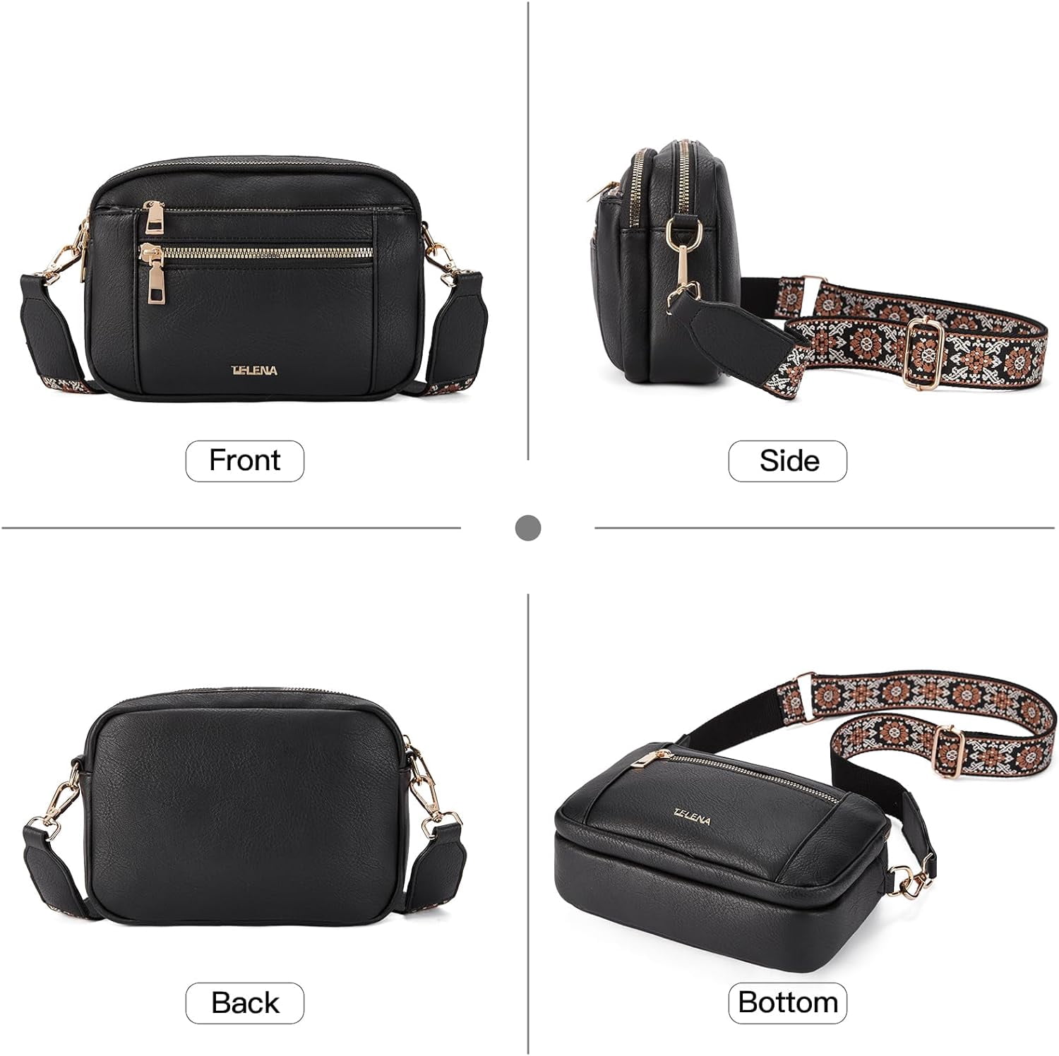 Crossbody Purse for Women Small Crossbody Bags Trendy Vegan Leather with Adjustable Shoulder Strap