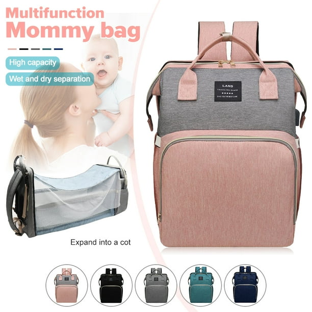 Lankey Diaper Bag with Changing Station Mommy Backpack Travel Foldable