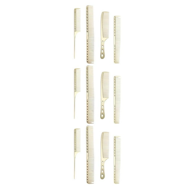 Peine de corte Qarigey 4 piezas para profesionales metal con mango ergonómico unisex ligero y duradero Oro Type1 NO1