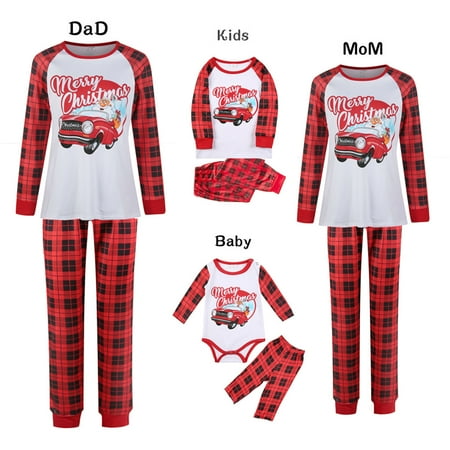 

Christmas Pajamas for Family Matching Pjs Set Truck Plaid Xmas Clothes for Teens Womens Mens 2022 Gifts