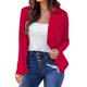 thumbnail image 1 of Gibobby Blazer mujer casual Blazer de ante sintético con cordón frontal abierto para mujer Chamarra delgado para mujer(Rojo,G), 1 of 5