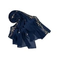 thumbnail image 2 of Women's Embroidered Floral Chiffon Scarf, Lightweight Summer Fall Wrap, Elegant Versatile Shawl for Wedding, Gift, and Casual Style Navy, 2 of 8