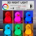 thumbnail image 2 of Luz nocturna de silicona con forma de pato, lámpara bonita para niños con forma de pato, luces nocturnas con Control remoto que cambian de 16 colores, lámparas de guardería regulables recarg, 2 of 5