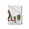 thumbnail image 2 of Hamsa Soft Flannel Fleece Throw Blanket, Hand Painted Oriental Style Monkey Moroccan Star Hamsa Hand and Peacock Birds, Cozy Plush for Indoor and Outdoor Use, 70" x 90", Multicolor, by Ambesonne, 2 of 6