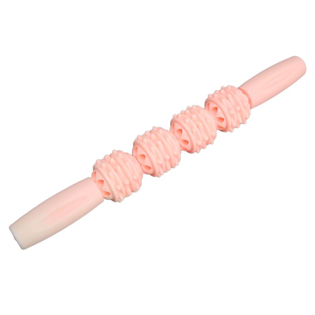 Bâton de Masseur de Rouleau, Bâton de Rouleau de Muscle de Thérapie de Corps Détendre l'Acier Inoxydable Portatif Portable pour Réduire la Douleur Bleu, Rose