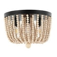 thumbnail image 5 of JONATHAN Y Eivissa 13" 3-Light Coastal Farmhouse Iron/Wood Bead LED Flush Mount, Oil Rubbed Bronze, JYL9929A, 5 of 8
