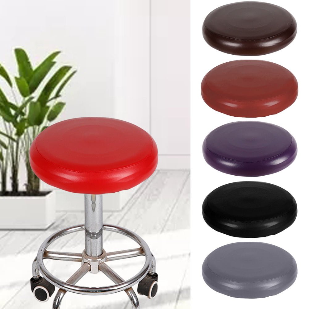Home Stool Cover Round Elastic Slipcover Chair Protector Seat Cushion PU Leather 