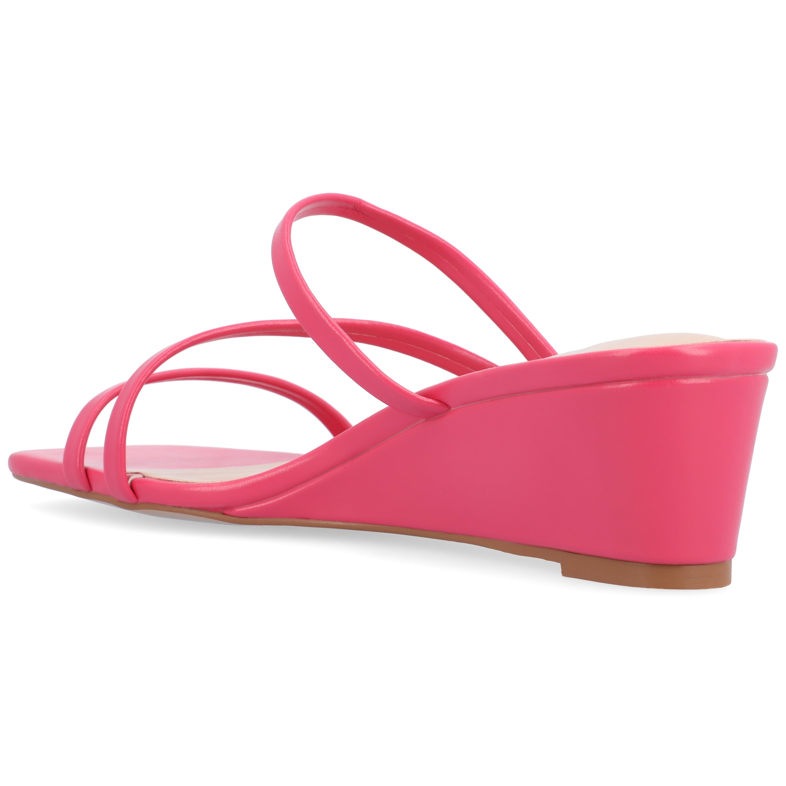 Journee Womens Takarah Crossover Strap Slip On Wedge Sandals