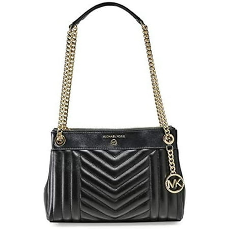 Michael Kors Susan Ladies Medium Black Leather Satchel Bag 30H9GUSS6T001
