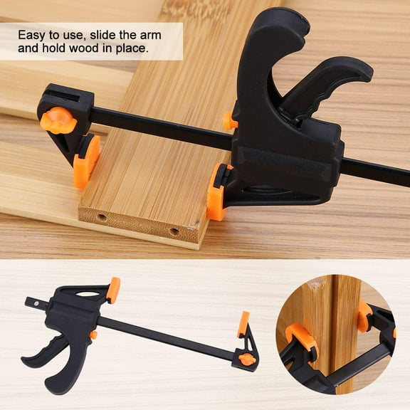 4pcs 4inch Bar F Clamps Clip Grip Quick Ratchet Release Woodworking DIY Hand Tool Kit,F Clamp, Bar Clamp