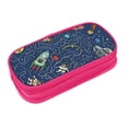 thumbnail image 3 of XMXY Cat Space Astronaut Large Capacity Pencil Case, Portable Pencil Bags with Compartments Zipper Pink, 3 of 7