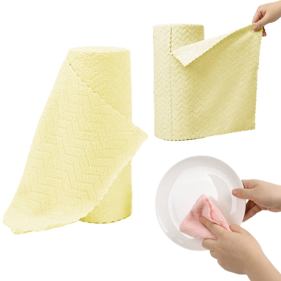Microfiber Cleaning Cloths Roll Reusable Paper Towels Tear-Off Lint Free Cleaning Rags for Housekeeping Kitchen Car Drying Towels Multi Surface 30 Sheets