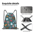 thumbnail image 4 of Xecao cute Skull organ Pattern Sports Drawstring Backpack - String Swim Gym Bag with Wet Proof Pocket for Women&Men-Medium, 4 of 6