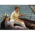 thumbnail image 2 of Manet, Edouard 24x18 Black Ornate Wood Framed with Double Matting Museum Art Print Titled - Boating, 2 of 4