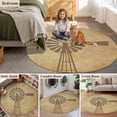 thumbnail image 5 of Country Windmill Round Area Rug 8Ft Washable Large Circle Rugs for Living Room Dorm, Farmhouse Vintage Rustic Farm Barn Non-Slip Carpet Floor Mats Indoor Outdoor Carpet Runner Aesthetic Home Decor, 5 of 8