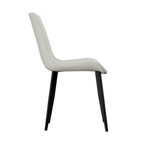 PU Leather Dining Chairs Set of 4, Modern Upholstered Kitchen Chairs with Metal Legs for Dining Room, Restaurant, Living Room, Meeting Room, Cream white