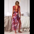 thumbnail image 4 of Vestidos Largos de Verano Y2K con Encaje, Retazos, , Estampado Floral, Escote Corazón, Espalda Descubierta y Abertura para Mujer Rojo S, 4 of 5