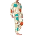 thumbnail image 2 of Fotbe Vintage Bowling Pijama de Hombre con Estampado de Manga Larga, Conjunto de 2 Piezas, Ropa de Dormir Suave y Cómoda con Bolsillos-Small, 2 of 7