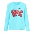 thumbnail image 3 of WREESH Breast Cancer Awareness T-Shirts Women Letter Love Printed T-Shirts Casual Basic Long Sleeve Round Neck Pullover Comf Workout Tops Sky Blue A, 3 of 3