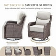 thumbnail image 4 of 2PCS Outdoor Rattan Swivel Rocking Chairs Patio Wicker Rocker Gliders with 6" Thick Cushions, Beige, 4 of 10