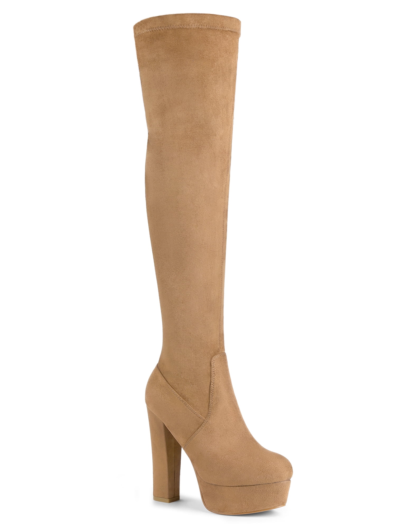 Allegra K Women's Platform Block Heel over Knee Boots