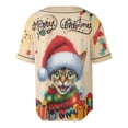 thumbnail image 2 of Merry Christmas Santa Devon Rex Scarf Twinkling Lights Xmas Holiday All Over Print 3D Baseball Shirt Cat Lover Kitten Owner Gifts Softball Sport - 00022, 2 of 6