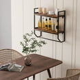 thumbnail image 5 of Topbuy 2-Tier Floating Shelving Wall-Mounted Shelf with Hanging Rod Expansion Screws & Metal Frame, 5 of 9