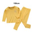 thumbnail image 3 of Sonducket Ropa interior térmica para niños, ropa interior elástica de cuello para otoño e invierno, ropa interior para dormir en la oficina, Pijama Amarillo 150cm, 3 of 6