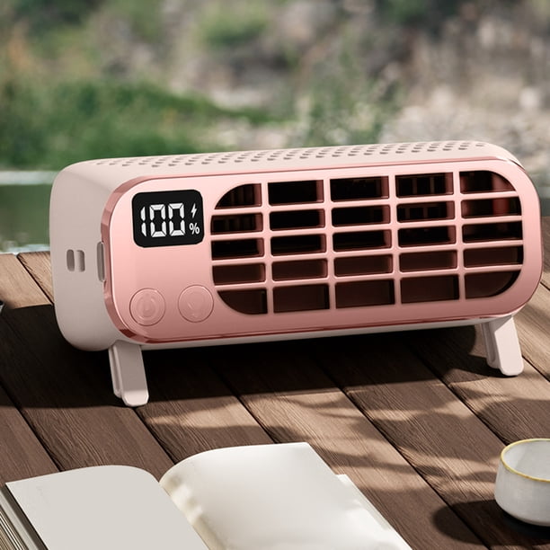 Ventilador, ventilador de techo, ventilador de escritorio, ventilador portátil Ventilador de mano portátil sin aspas de doble potencia con ajuste de cinco velocidades para alta potencia de viento y ba