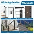 thumbnail image 4 of [Patente] Muzata 40 Pares De Kit De Barandilla De Cable Invisible Negro Tensor Estampado De 1/8"" Y Terminal Oculto De Acero Inoxidable T316 Para Escaleras De Cubierta De Poste De Metal De Madera De 2, 4 of 5