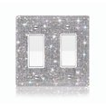 thumbnail image 1 of 1 PC Shiny Silver Rhinestones Wall Plate Cover Switch Plate Covers Cover Light Switch Cover Switch Cover Decorative Electrical Outlet Cover Plates Outlet Covers Bling Switch Cover 2 Gang, 1 of 5