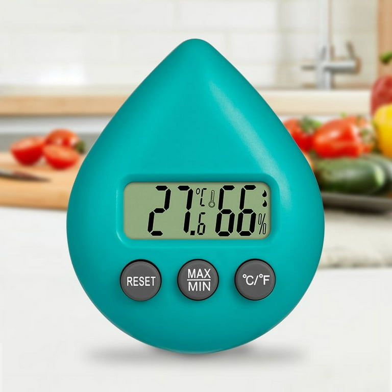 Cute Electronic Thermometer Hygrometer Monitor Indoor Small Room Thermometer  Gauge for Home Room(Green) 