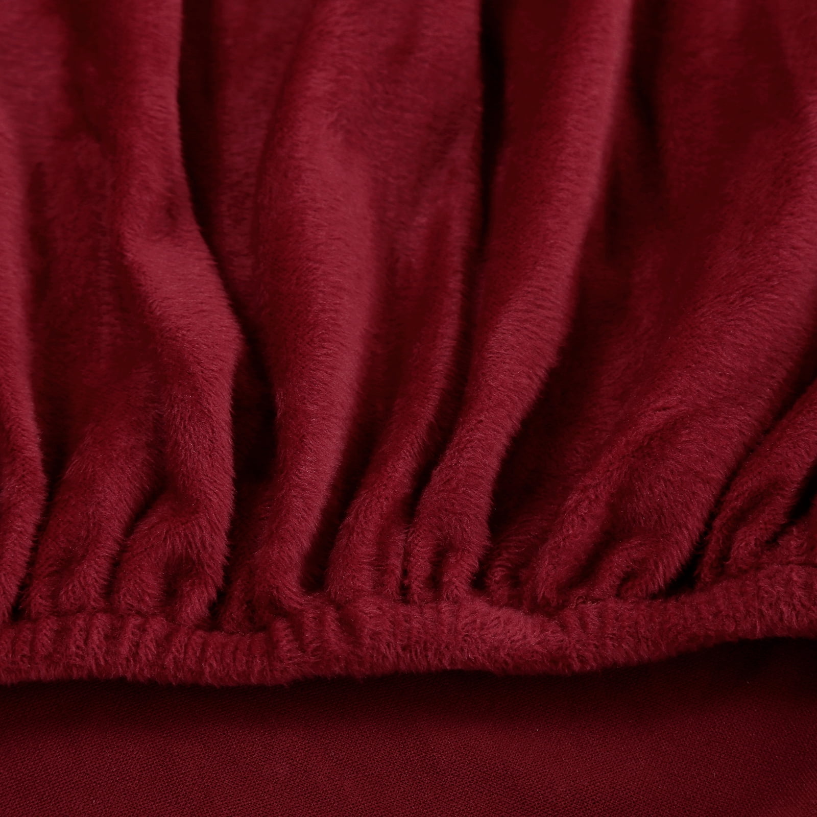 SHANNA Sectional Sofa Slipcovers Thick Velvet L Shape Couch Covers, 2Pcs Stretch Anti-Slip Sofa Covers 3 Seater + 3 Seaters Chaise Cover Furniture Protector,Burgundy