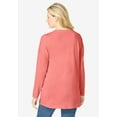 thumbnail image 2 of Woman Within Plus Size Perfect Long-Sleeve V-Neck Tunic, 2 of 5