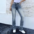 thumbnail image 2 of Embroidered High Waisted Pocket Jeans For Women Fashion Full Length Denim Pants, 2 of 6