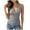 #1Gray, variant on Womens Tank Tops Ribbed Knit Tank Top Wrap V Neck Side Button Fitted Sleeveless Top