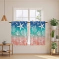 thumbnail image 2 of Blue Teal Pink Ombre Coastal Kitchen Curtains 54 Inch Length, Nautical Beach Starfish Coral Summer Tiers Curtains for Bathroom Bedroom Cafe, Light Filtering Window Treatment Drapes 2 Panels 42"Wx54"L, 2 of 8