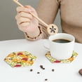 thumbnail image 6 of Bingfone Vintage Bees Honeycomb Jars Of Honey Flowers Leather Drinks Coasters With Set Of 6,Suitable For Home Kitchen,Coffee Cup Coasters Home Gift, 6 of 9