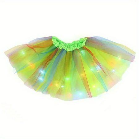 

SDOTXA 1pc LED Light Up Tutu Skirt Fluffy Skirt Stage Prop Fairy Costume Glitter LED Tutu Skirt Ballet Skirt Princess Dress Ballet Dance Skirt Cosplay Costume