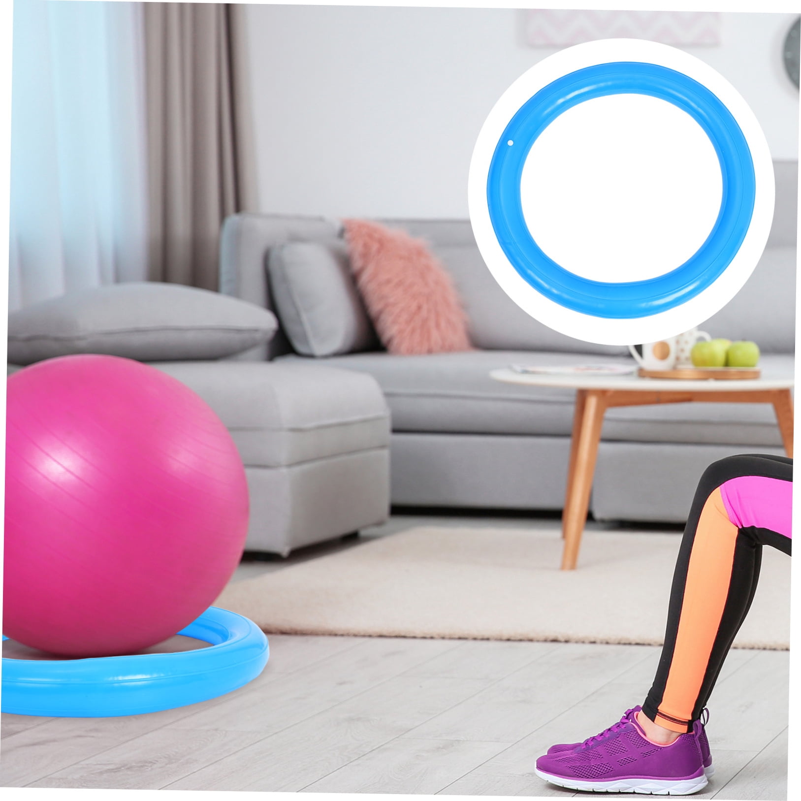 Pretyzoom Yoga Ball Stand Blue PVC for Home Accurate Positioning Durable Material