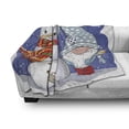 thumbnail image 3 of Christmas Soft Flannel Fleece Blanket, Snowman and Funny Gnome Colorful Cartoon Design Snowing Starry Night, Cozy Plush for Indoor and Outdoor Use, 60" x 80", Dark Violet Multicolor, by Ambesonne, 3 of 6