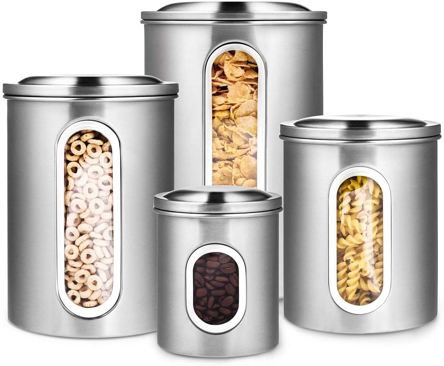 Stainless Steel Canisters Set Sugar Coffee Tea Jar Kitchen Storage Tin her