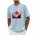 thumbnail image 1 of Weiqiqre T-Shirts pour Homme Drapeau Canadien Col Ras du Cou Chandail Doux Manches Courtes Col Rond Blouses Chemises, 1 of 5