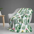 thumbnail image 2 of Cactus Throw Blanket, Comfortable and Lightweight Plush Cactus Print Blanket, Great Gift for Adults and Women, 2 of 6