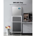 thumbnail image 3 of KFFKFF Commercial Ice Maker Machine - Head, 360 Lbs/Day Stainless Steel Ice Machine with Self-Cleaning, 156 PCS Ice Tray, Adjustable Thickness - Head Only, 3 of 9