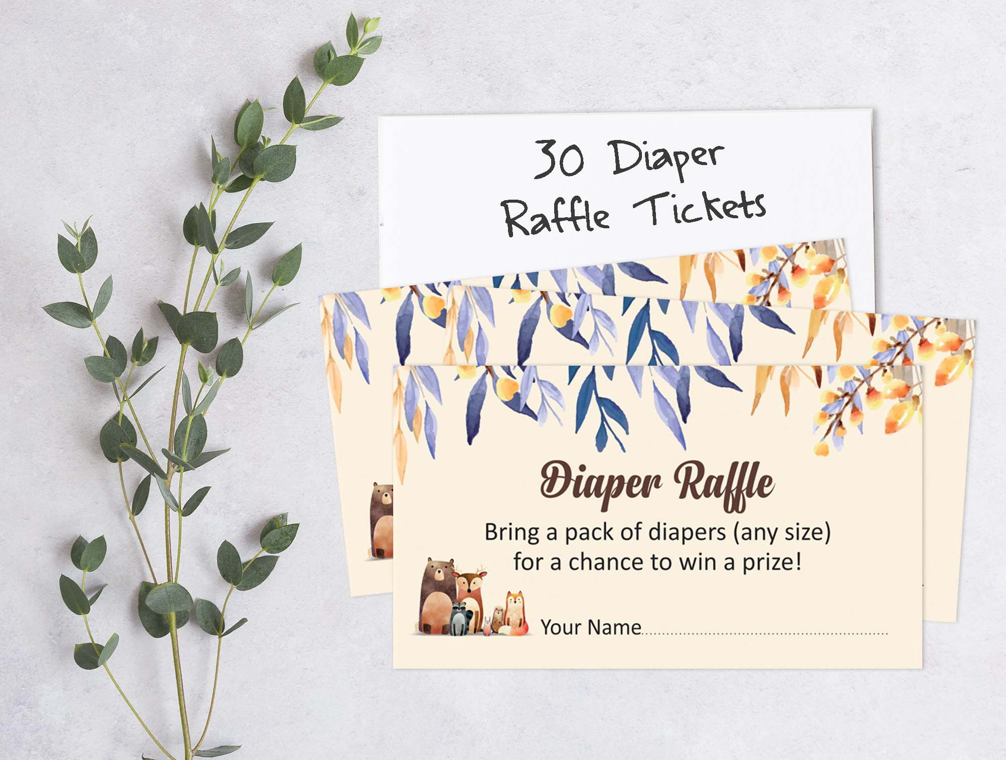 Inkdotpot Set Of 30Jungle Animals Baby Shower Invitations-Diaper Raffle Tickets And Baby Shower Book Request Cards Gender Neutral Invites Its A Boy Its A Girl