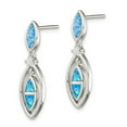 thumbnail image 2 of White Sterling Silver Earring Drop & Dangle Women'S Cubic Zirconia CZ Clear Opal, Lab Created Phenomena 30 mm 9, 2 of 3