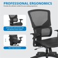 thumbnail image 4 of Scranton & Co Black Vertical Matrix Back Office Chair with Seat Slider, 4 of 5